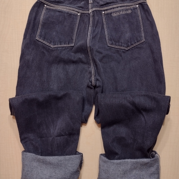 Vintage Gloria Vanderbilt High Rise Vintage 70's Black Gold Stitching Mom Jeans - Picture 9 of 15